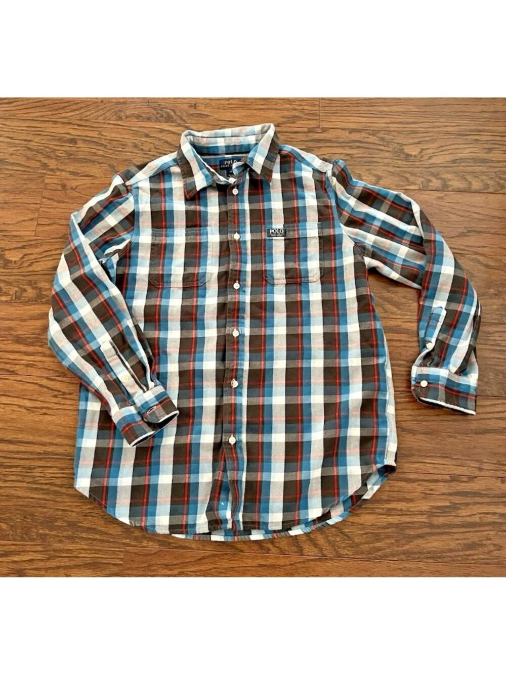 Ralph Lauren Boys Sz Large 14/16 Polo Checked Button Down Long Sleeve Shirt U9a